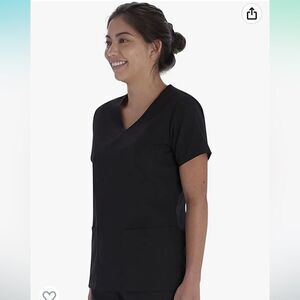 NEW Vital Threads Womens Scrub V-Neck Black Top XL